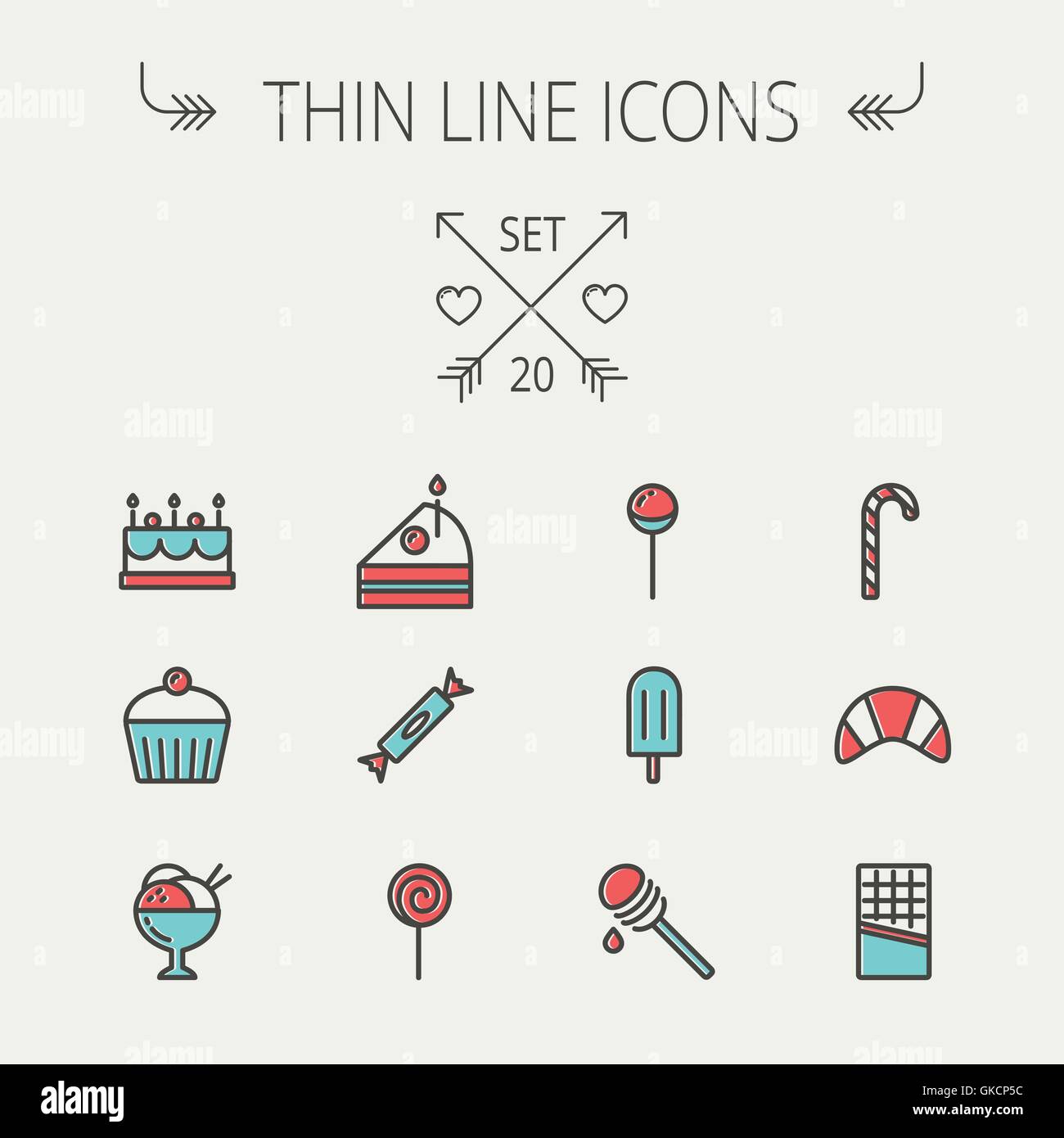 Food thin line icon set Stock Vector Image & Art - Alamy