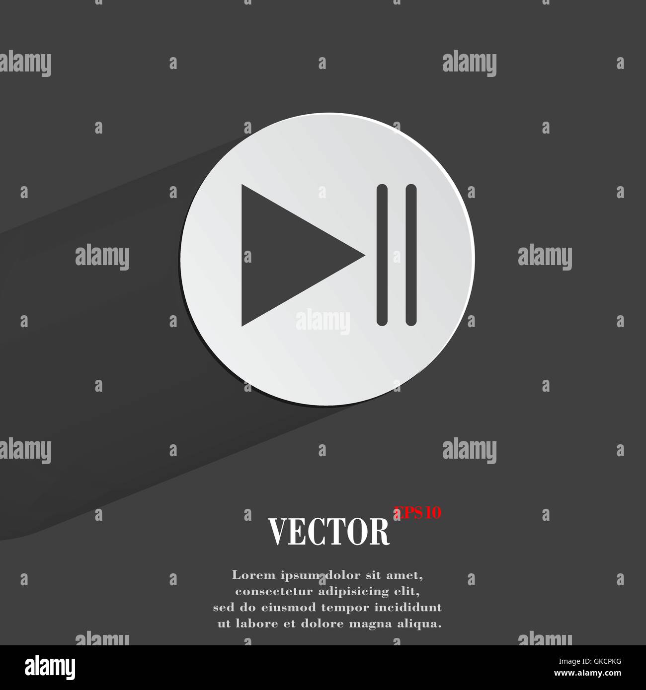 Play button web icon, flat design Stock Vector