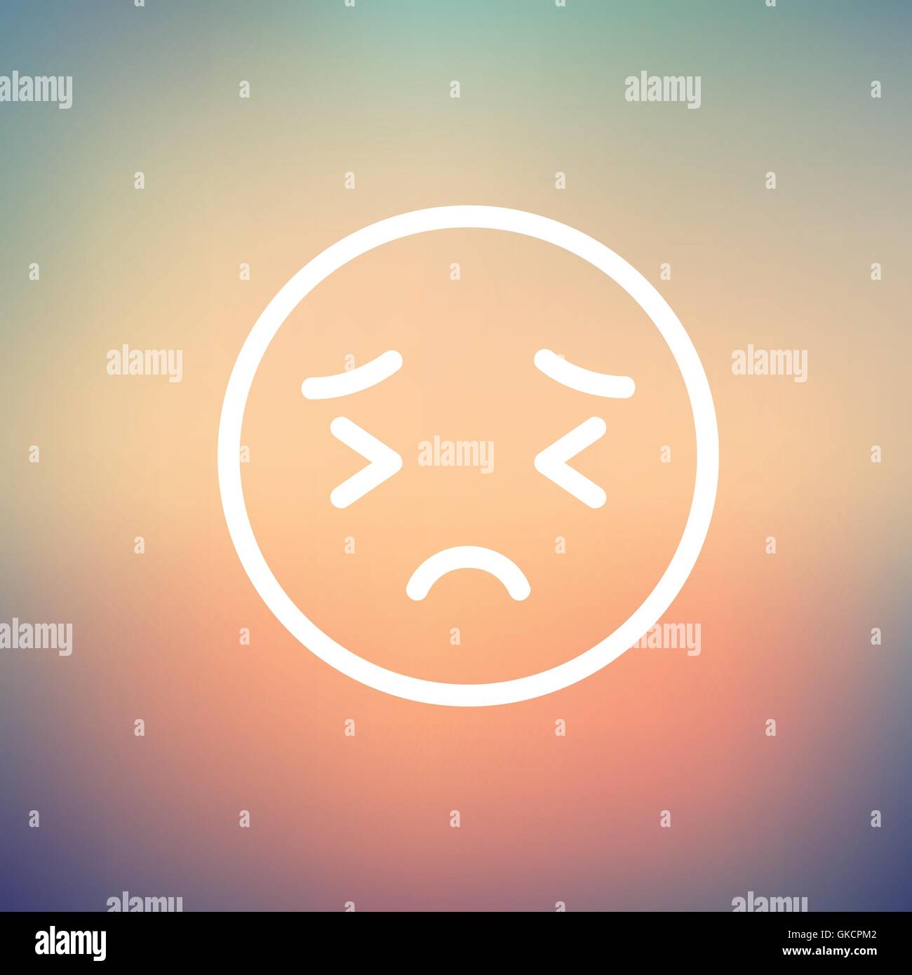 In pain thin line icon Stock Vector