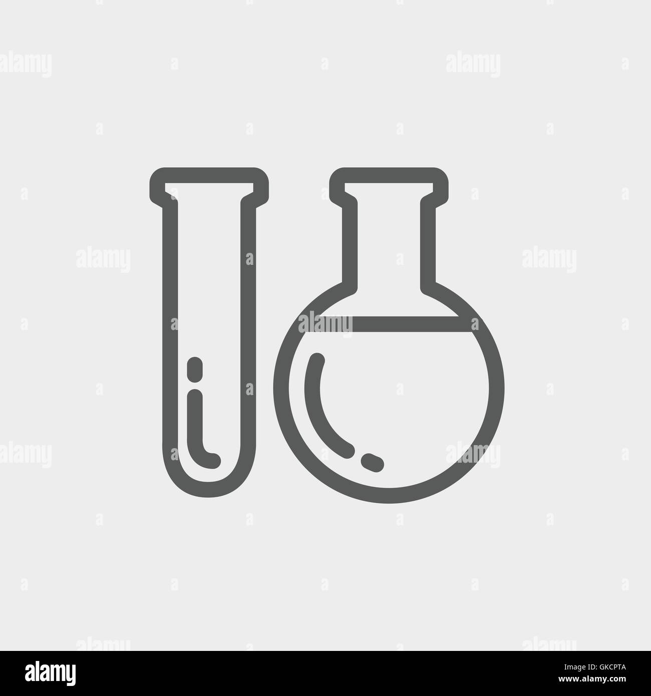 Test tube thin line icon Stock Vector