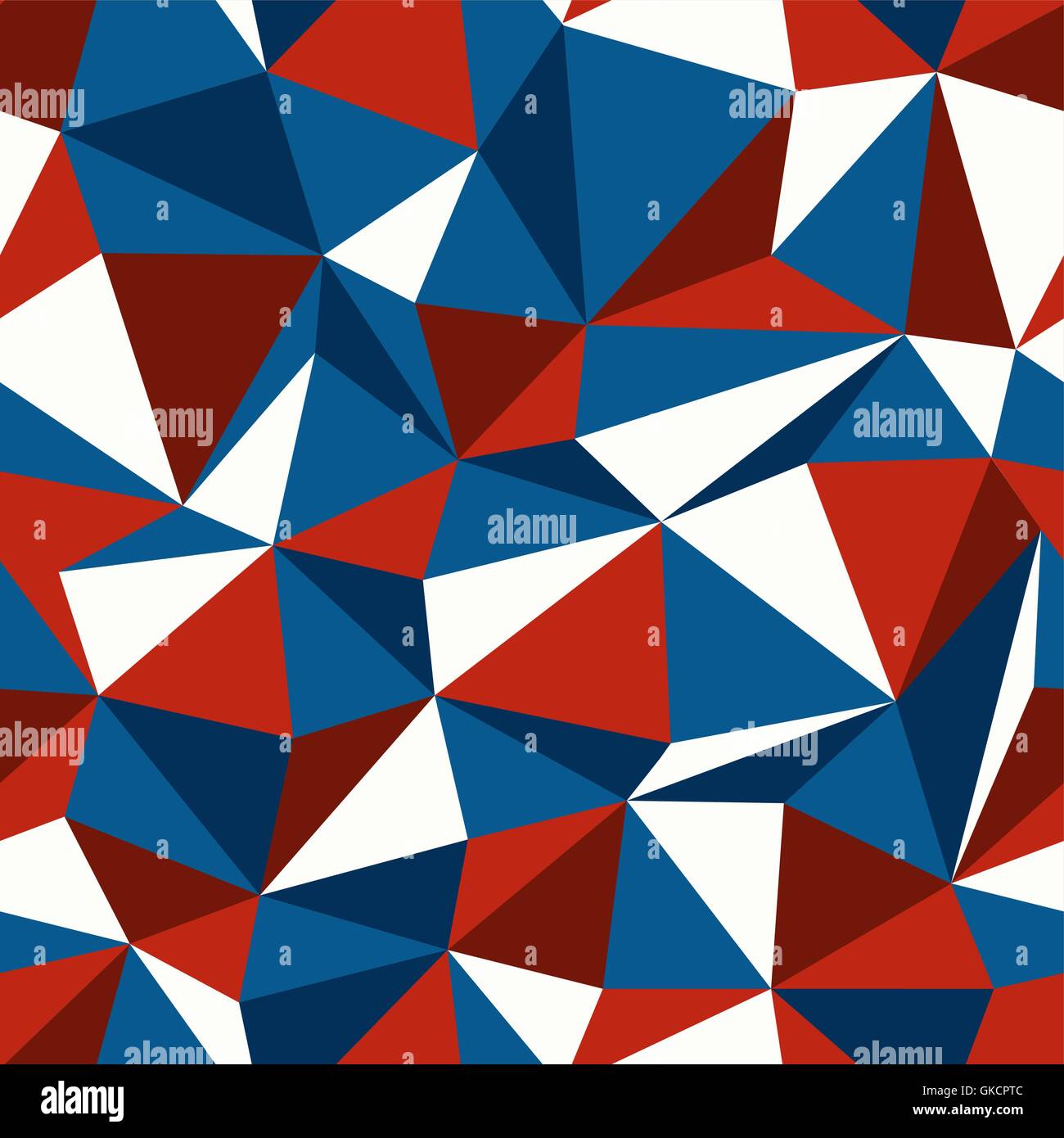 American Patriotic Themed Colors Triangle Seamless Pattern Stock Vector