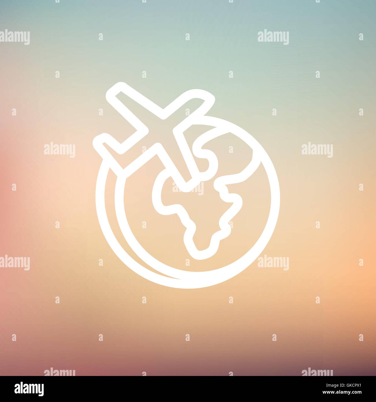 Around world outline world map hi-res stock photography and images - Alamy