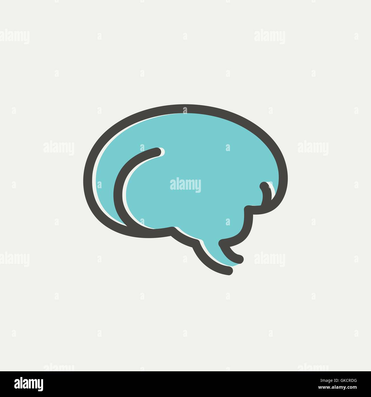 Human brain thin line icon Stock Vector Image & Art - Alamy