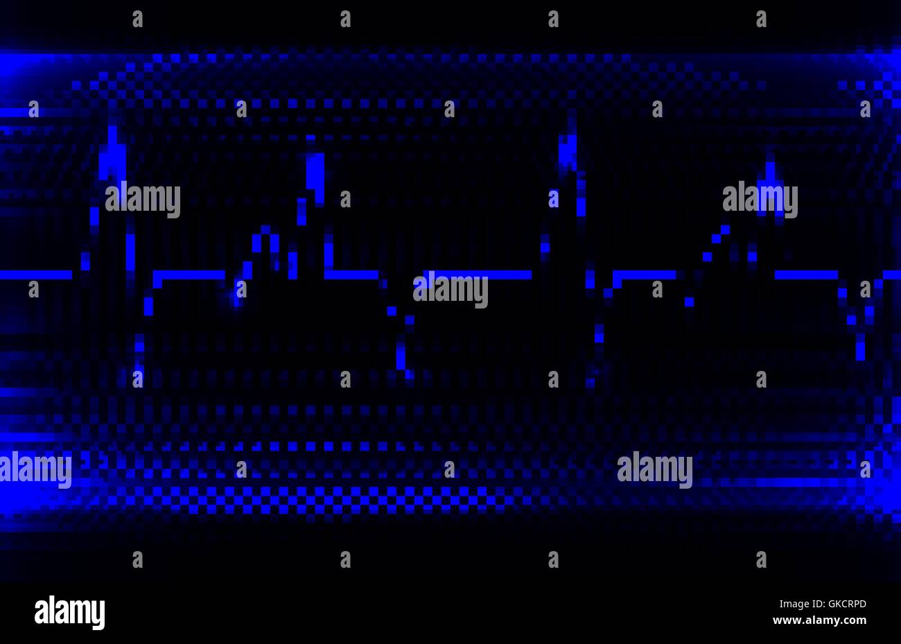 Colorful human heart normal sinus rhythm, electrocardiogram record ...
