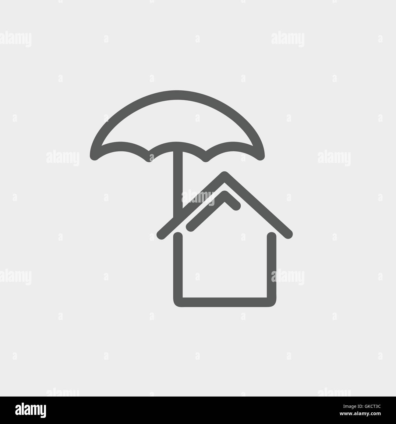 House insurance thin line icon Stock Vector