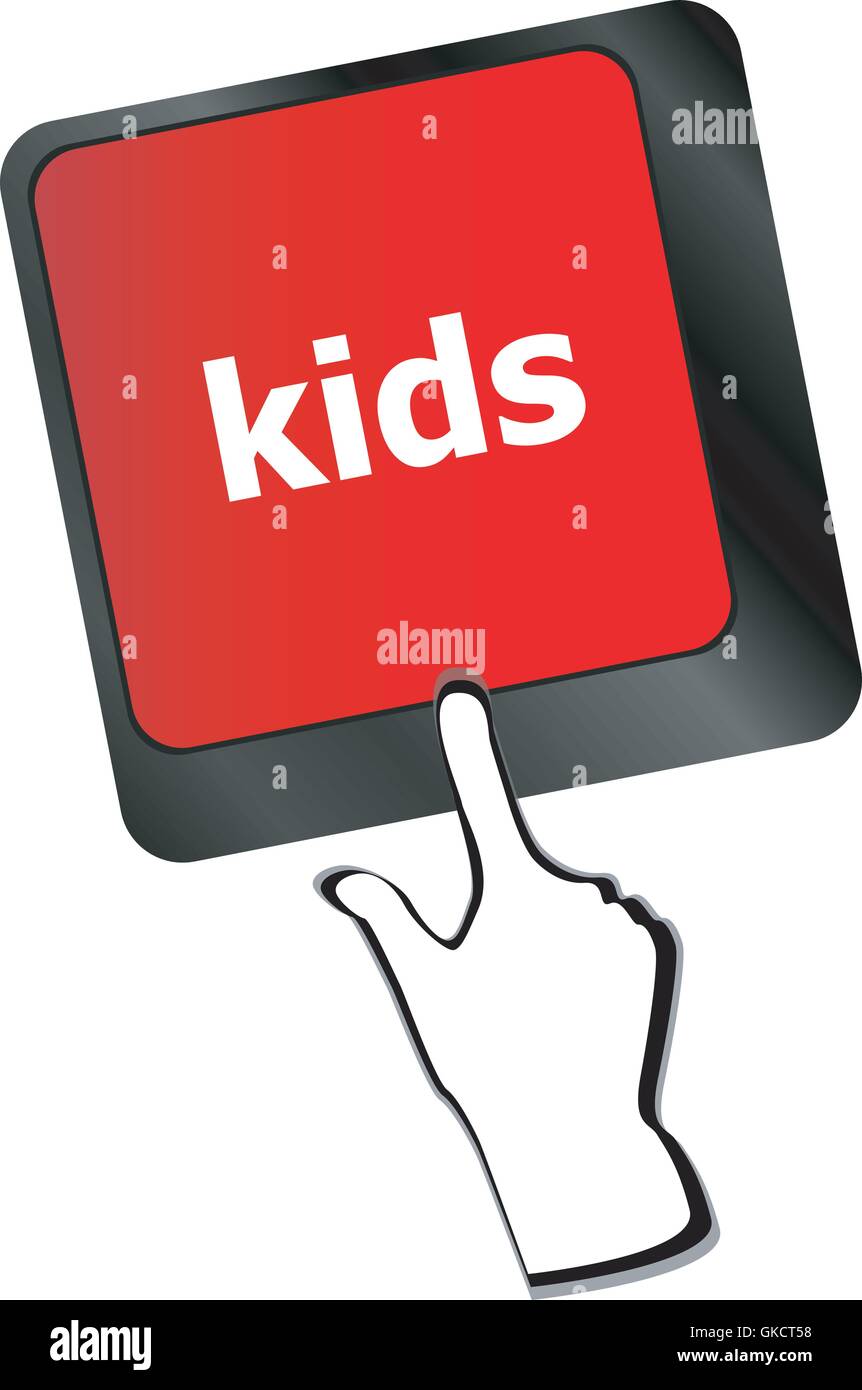 kids key button in a computer keyboard vector Stock Vector Image & Art ...