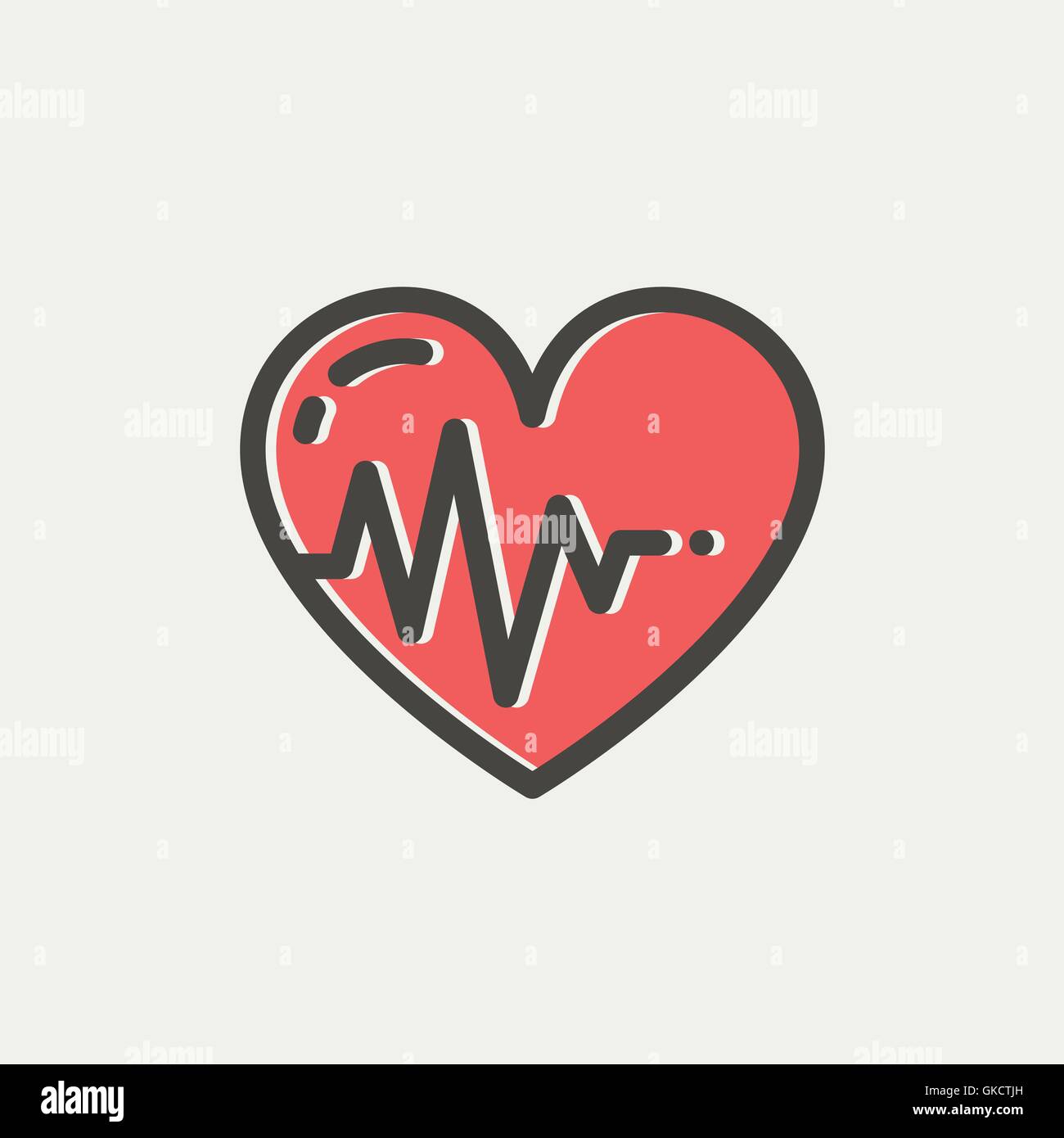 Heart with cardiogram thin line icon Stock Vector Image & Art - Alamy