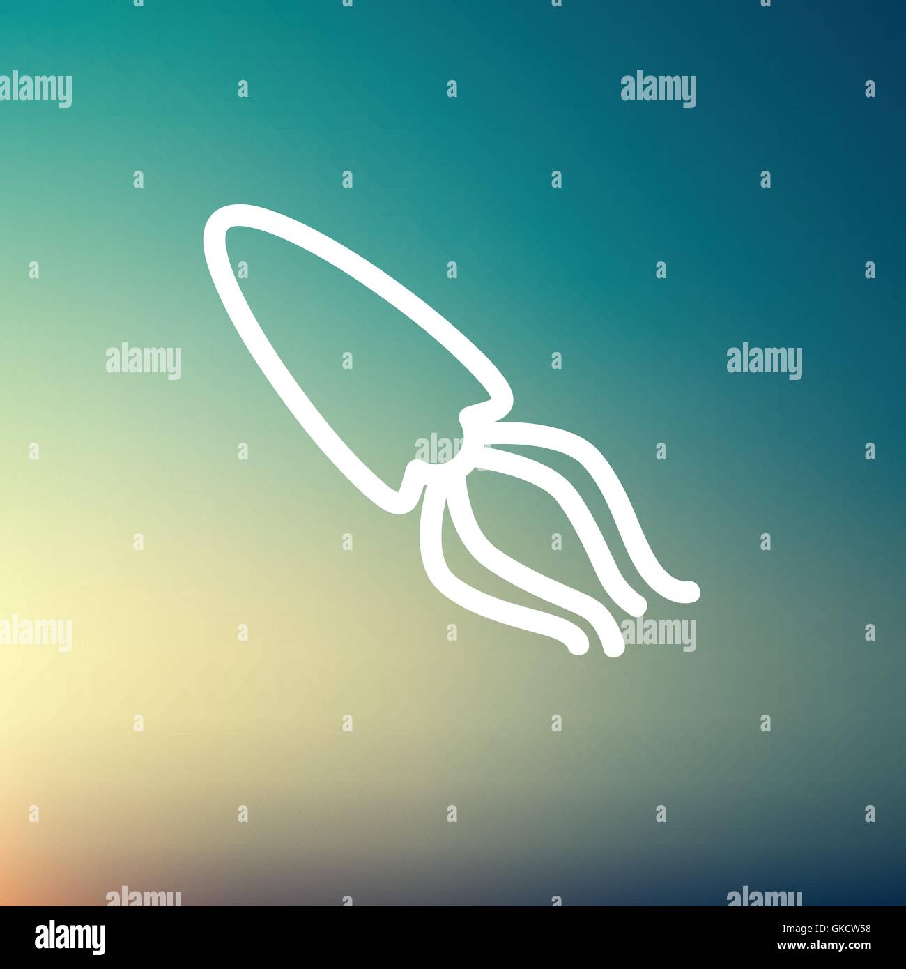 Squid seafood thin line icon Stock Vector