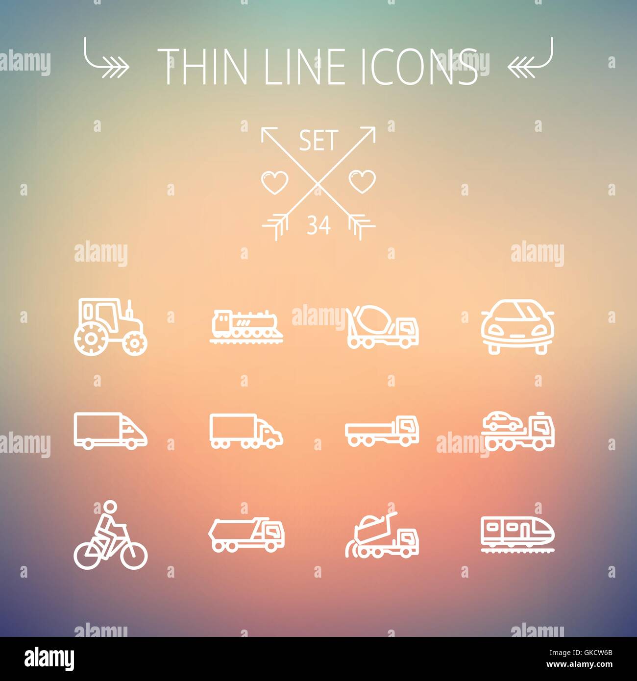 Transportation thin line icon set Stock Vector Image & Art - Alamy