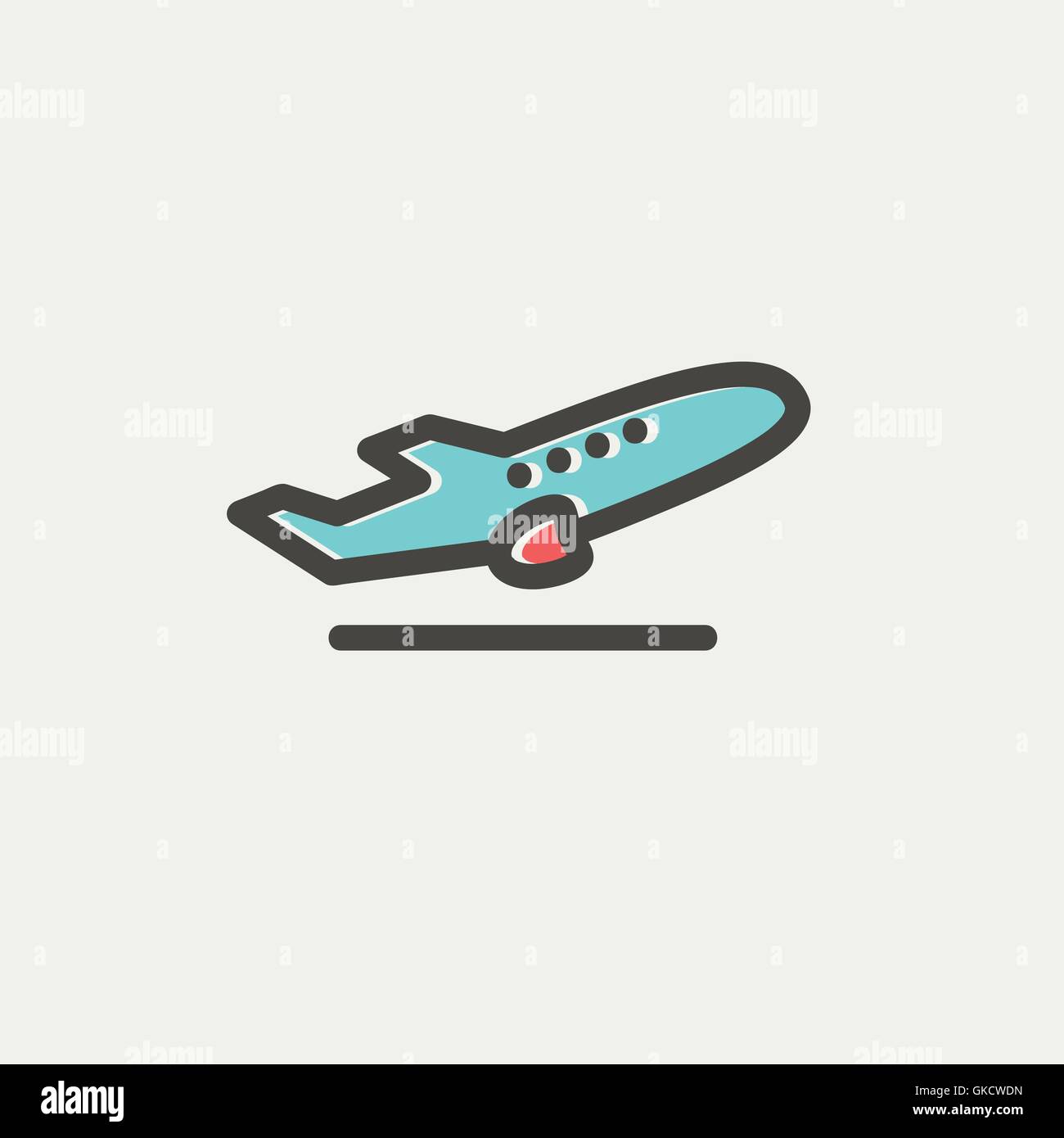 Airplane takeoff thin line icon Stock Vector Image & Art - Alamy