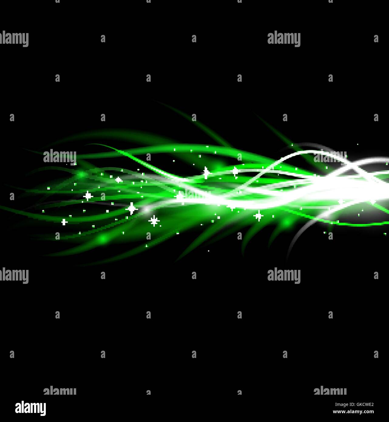 Blurry abstract green light effect sparkle background Stock Vector