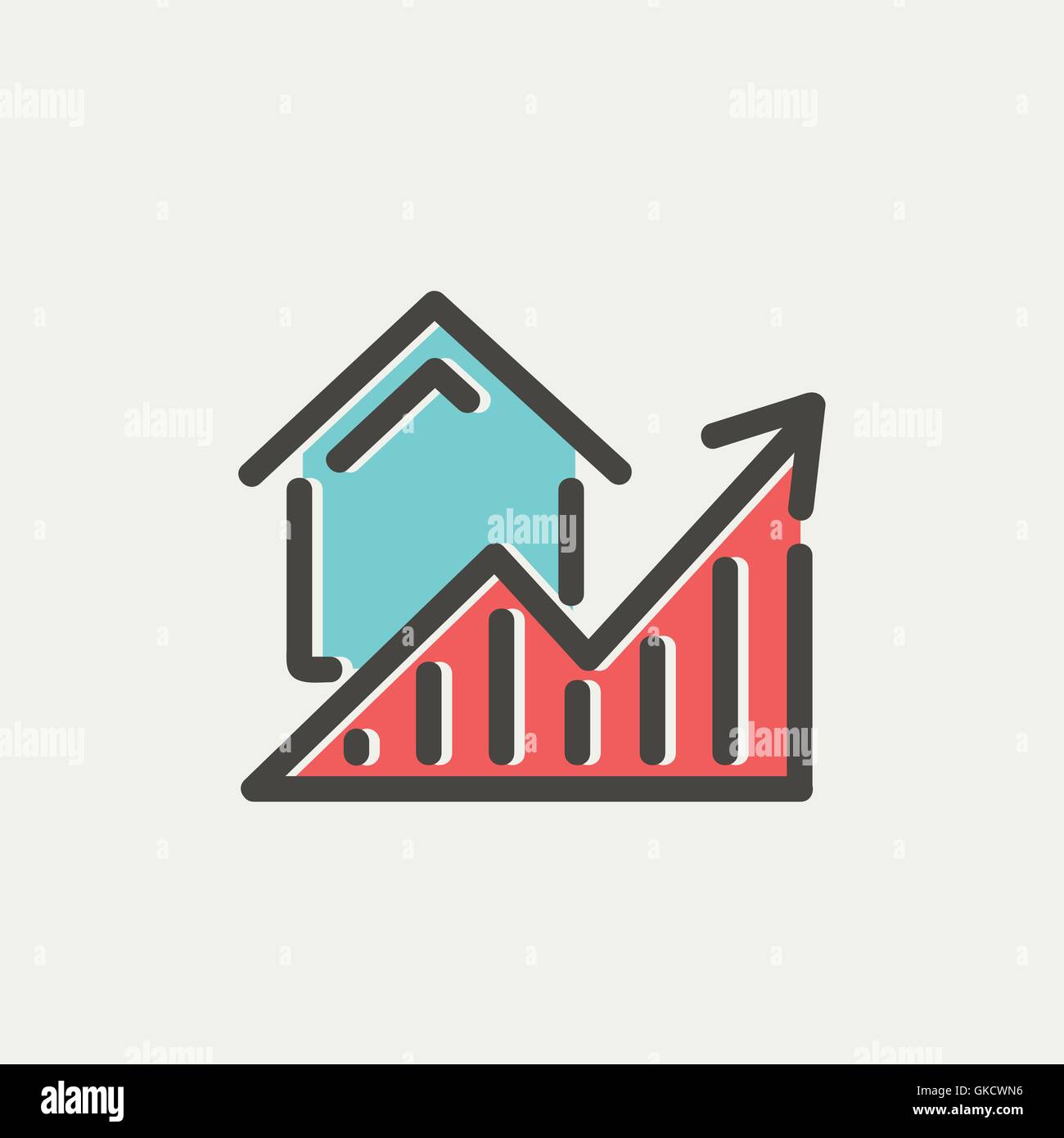 Residential Graph Increases thin line icon Stock Vector Image & Art - Alamy