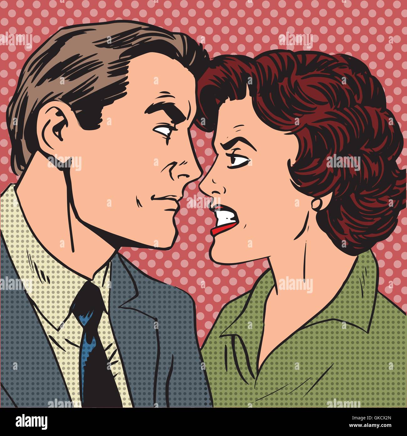 Conflict man woman family quarrel love hate pop art comics retro Stock  Vector Image & Art - Alamy