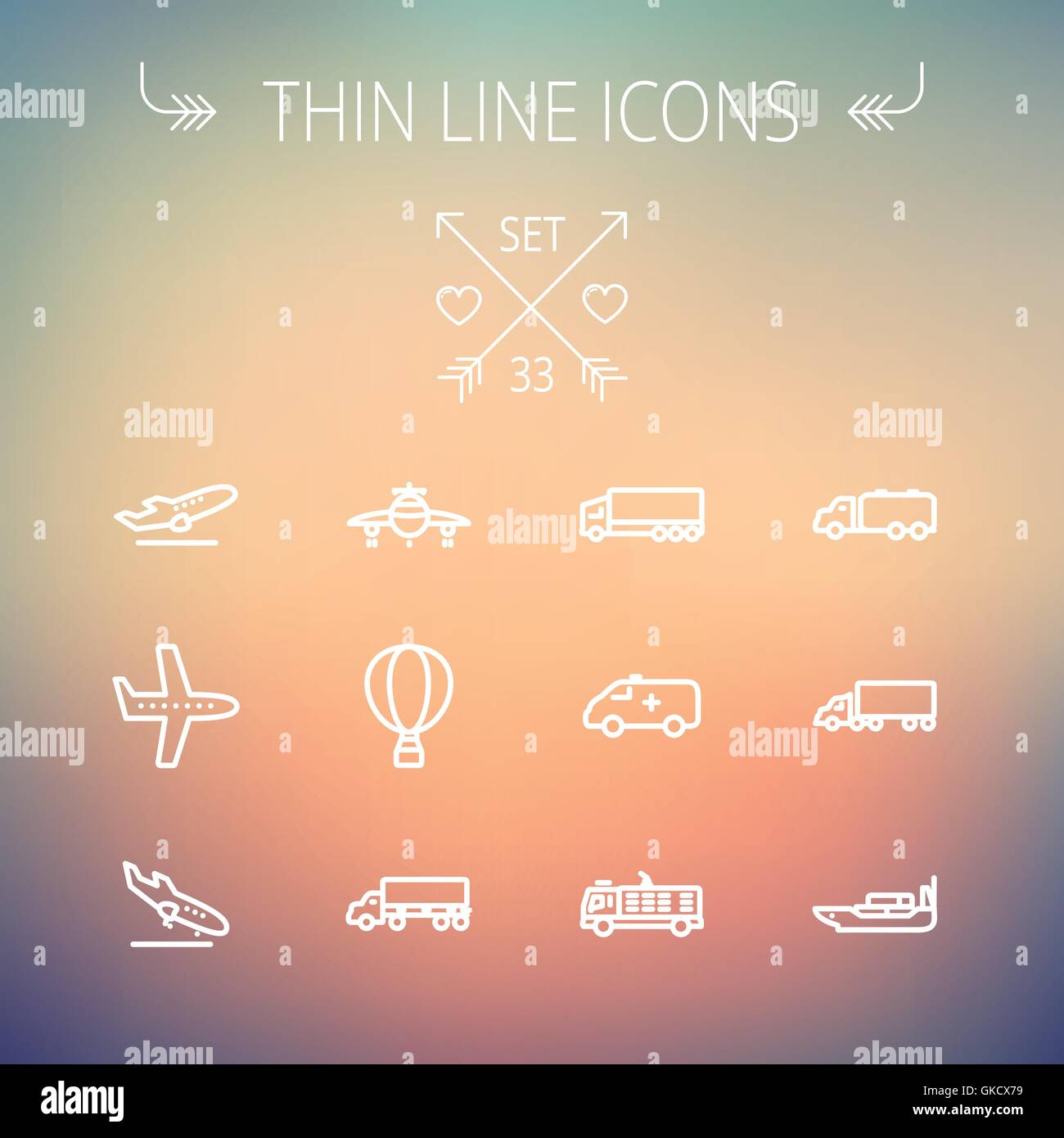 Transportation thin line icon set Stock Vector Image & Art - Alamy
