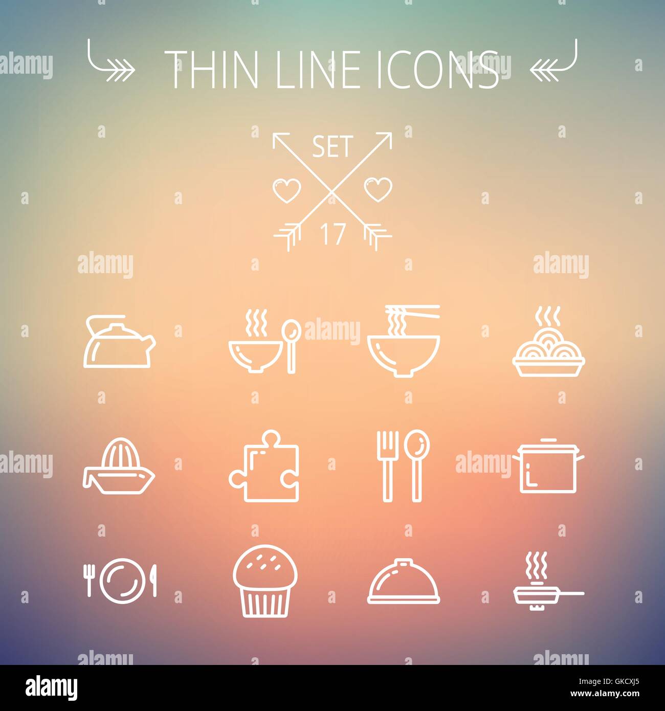 Food thin line icon set Stock Vector Image & Art - Alamy