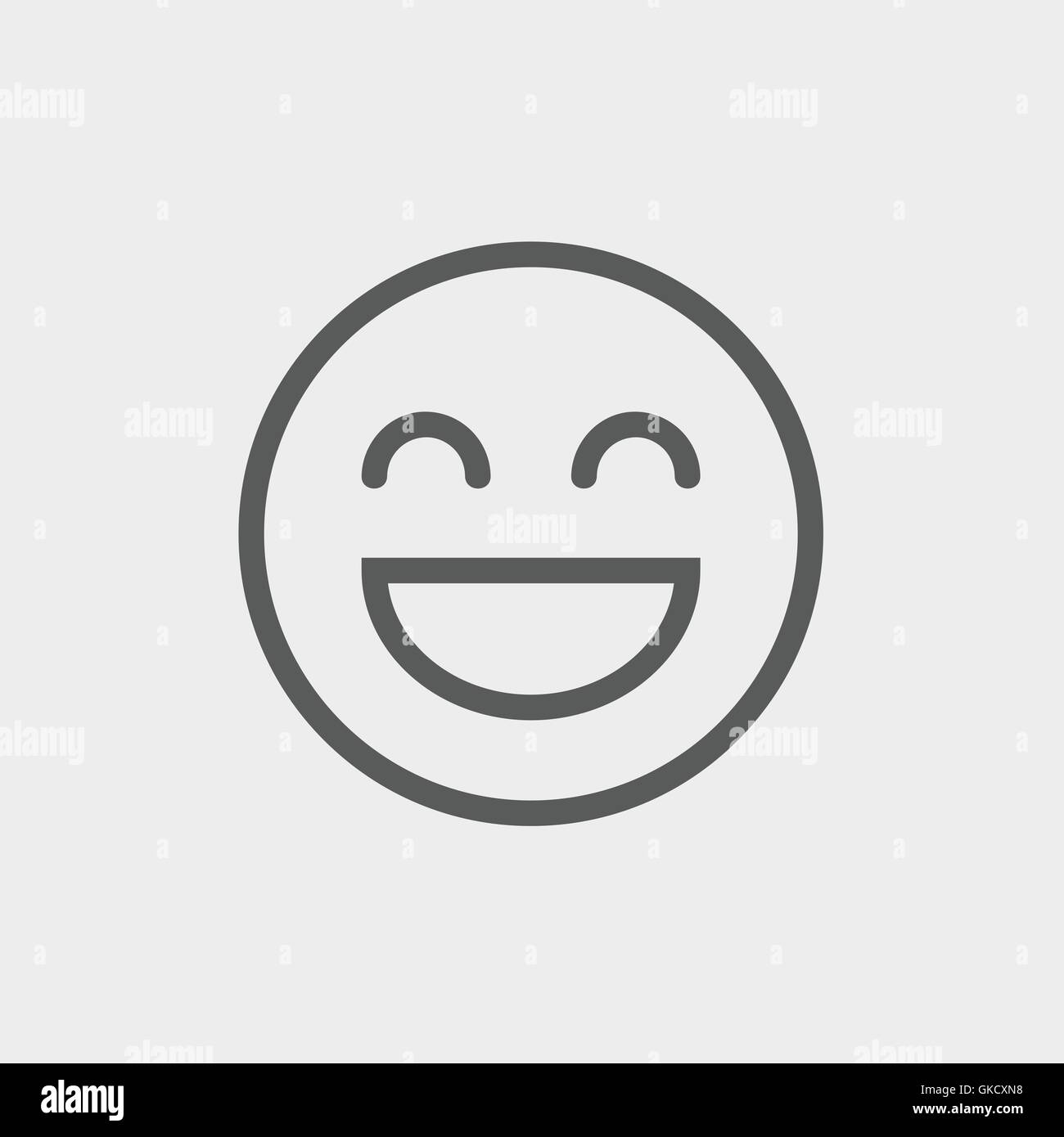 Cheerful emoji thin line icon Stock Vector