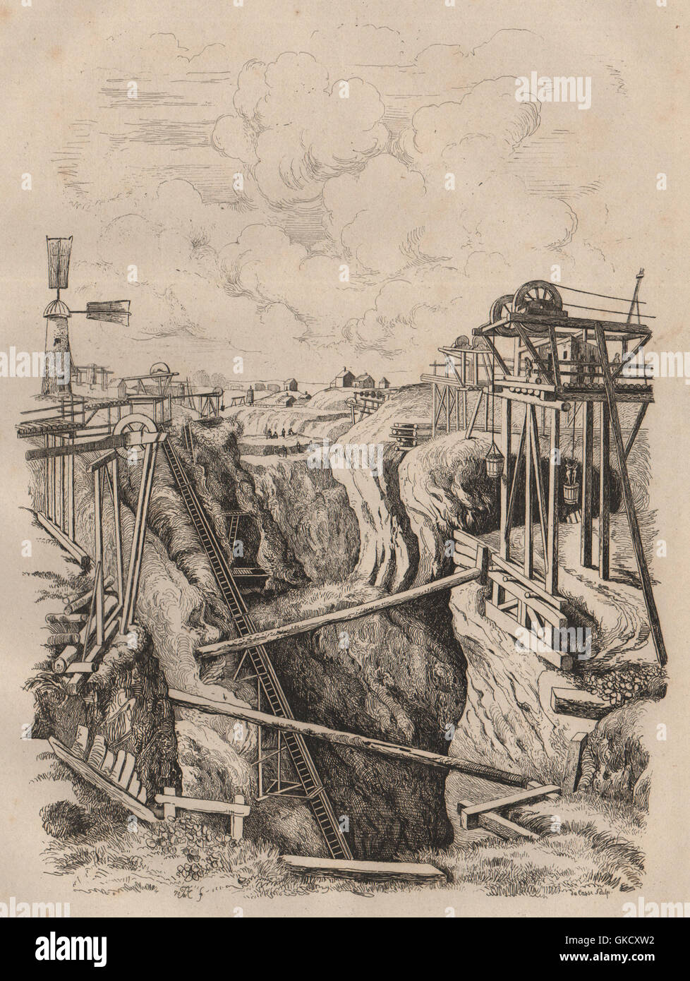 SWEDEN The Iron Mine, Dannemora, Upland, antique print 1834 Stock Photo Alamy