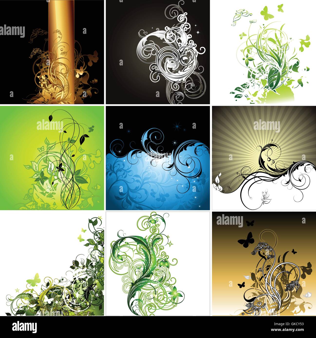 set of floral frames Stock Vector Image & Art - Alamy