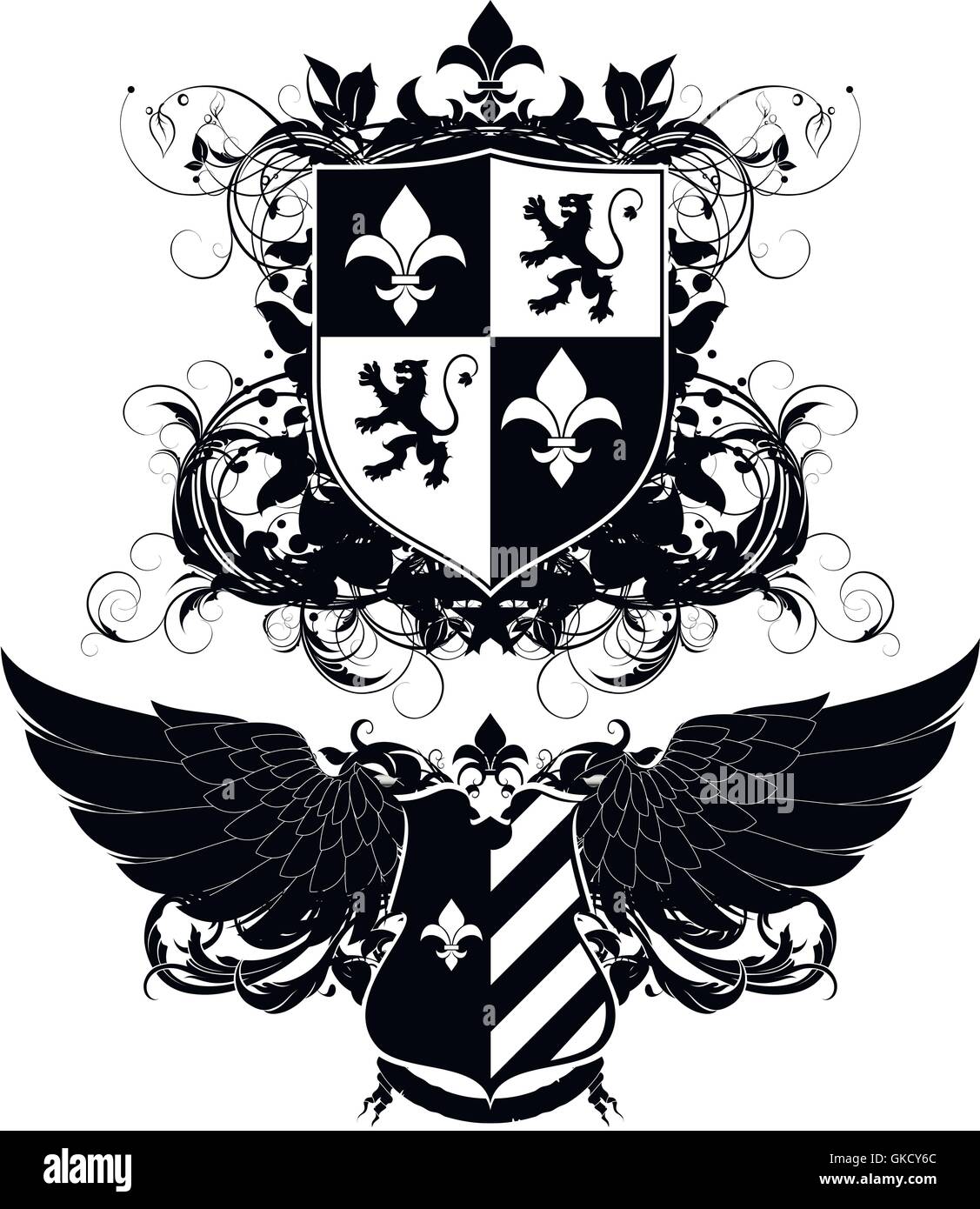 Heraldic design wings crown Stock Vector Images - Alamy
