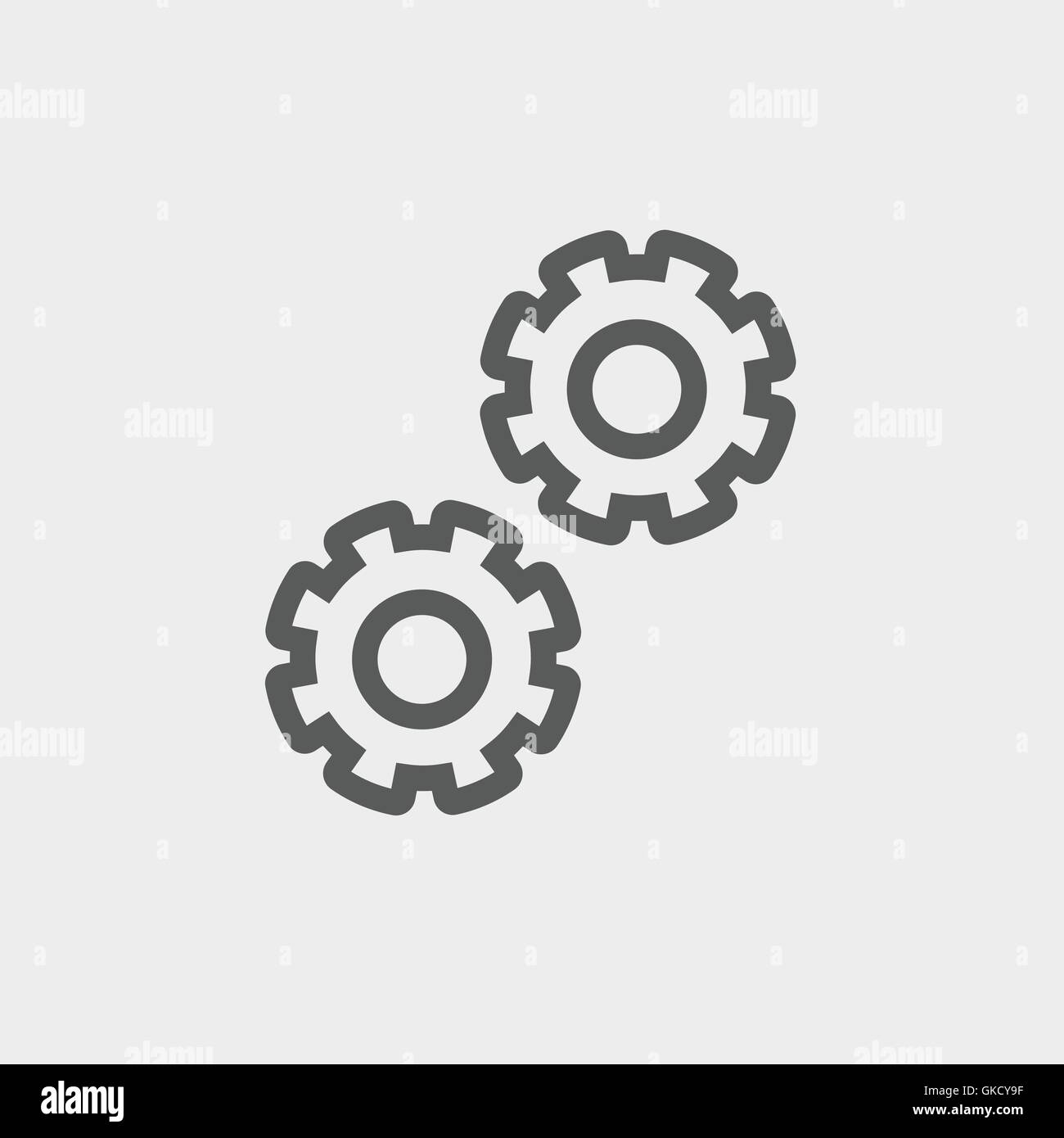 Gears thin line icon Stock Vector Image & Art - Alamy