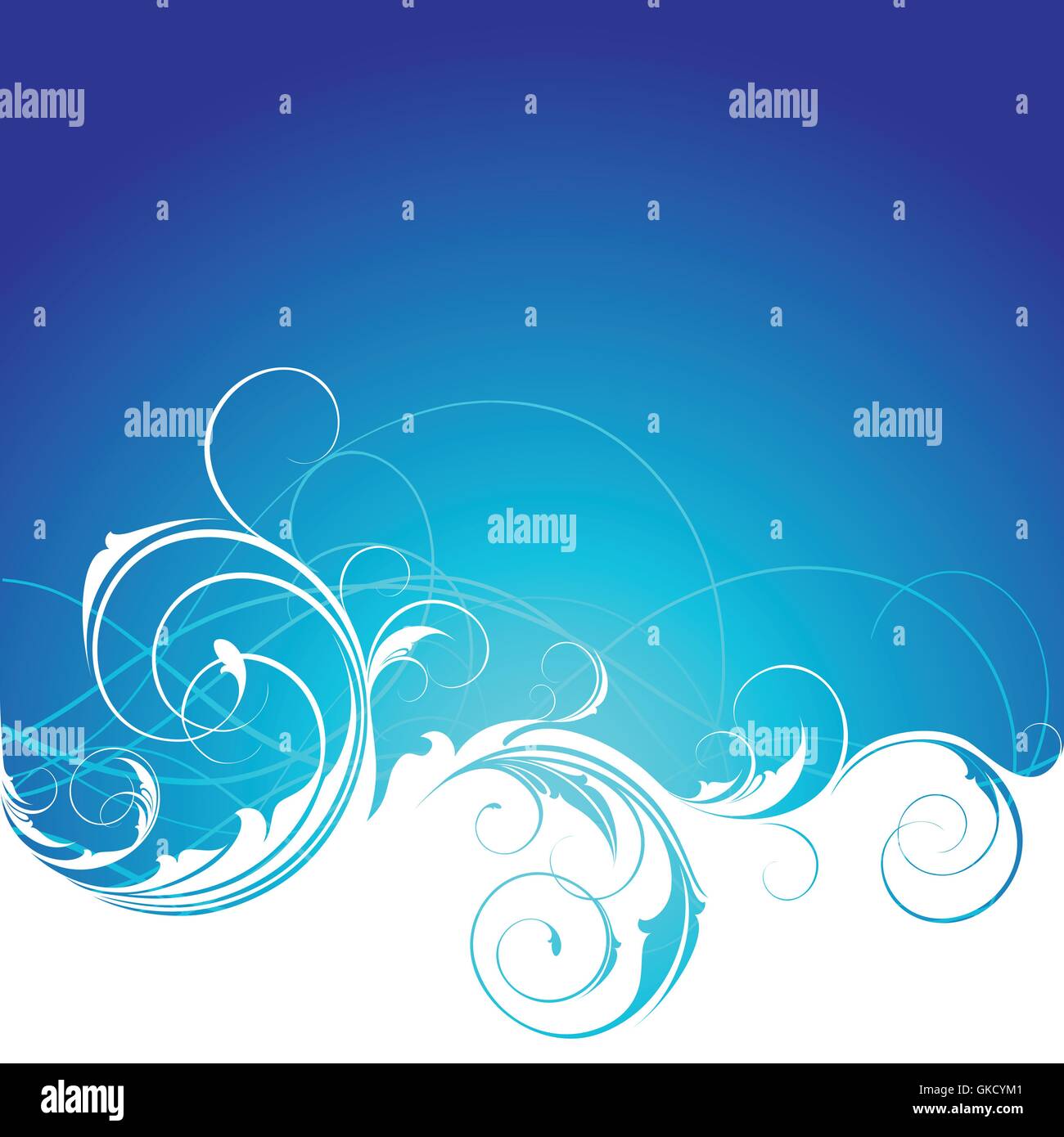 Abstract flowing waves in blue Stock Vector Images - Alamy