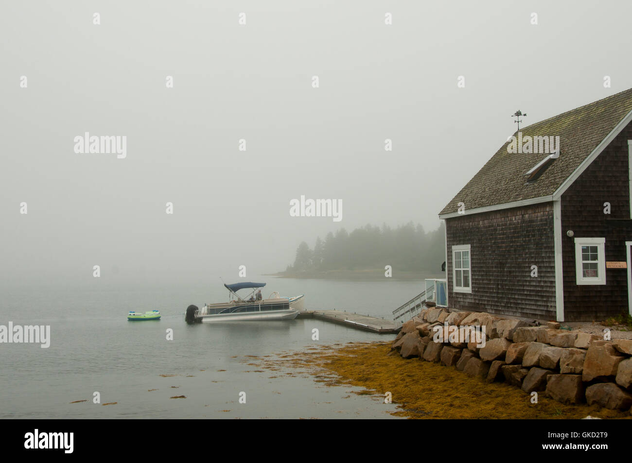 Oak Island in the Fog Nova Scotia Canada Stock Photo Alamy