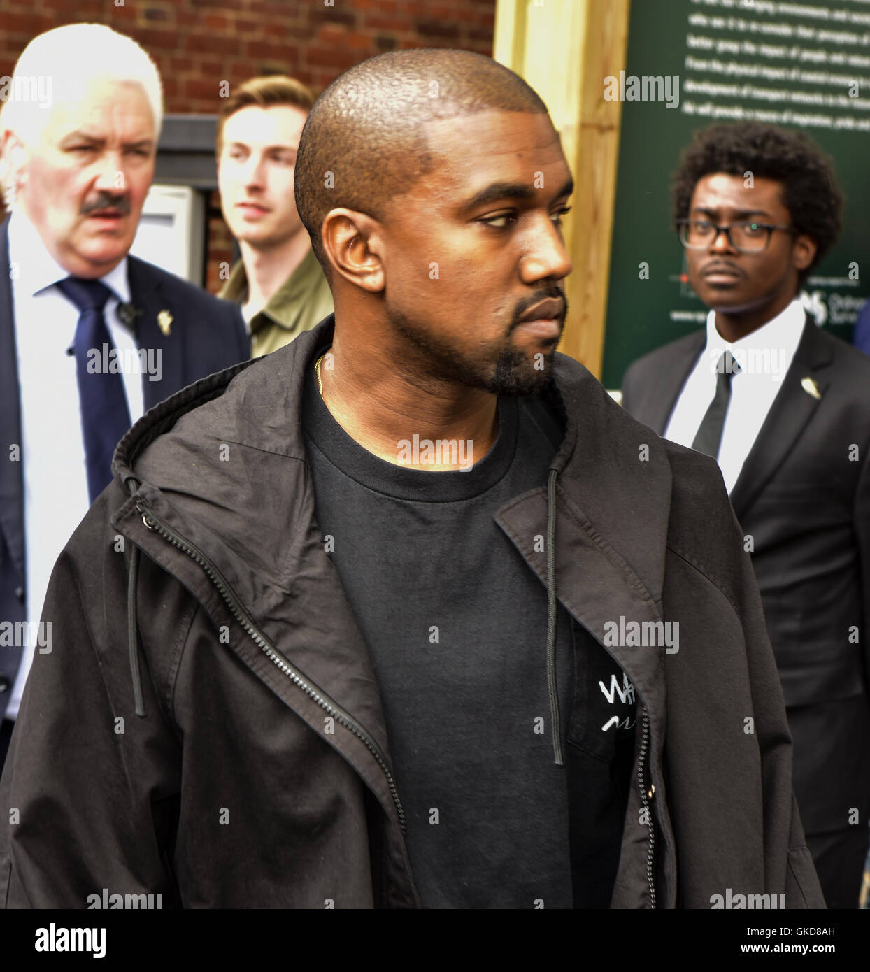 Celebrities arrive at the Royal Geographical Society in Kensington for the Vogue 100 Festival  Featuring: Kanye West Where: London, United Kingdom When: 21 May 2016 Stock Photo