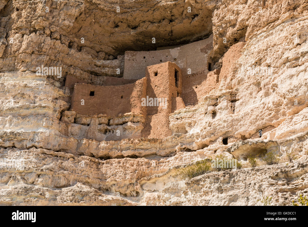 Closeup view of the Native American cliff dwellings in Montezuma Castle National Monument, Arizona Stock Photo
