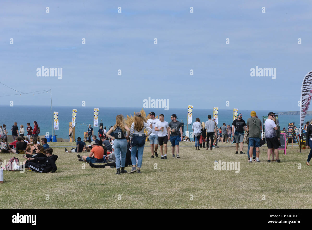 Festival Goers at the 2016 Boardmasters Surf and music festival Stock Photo