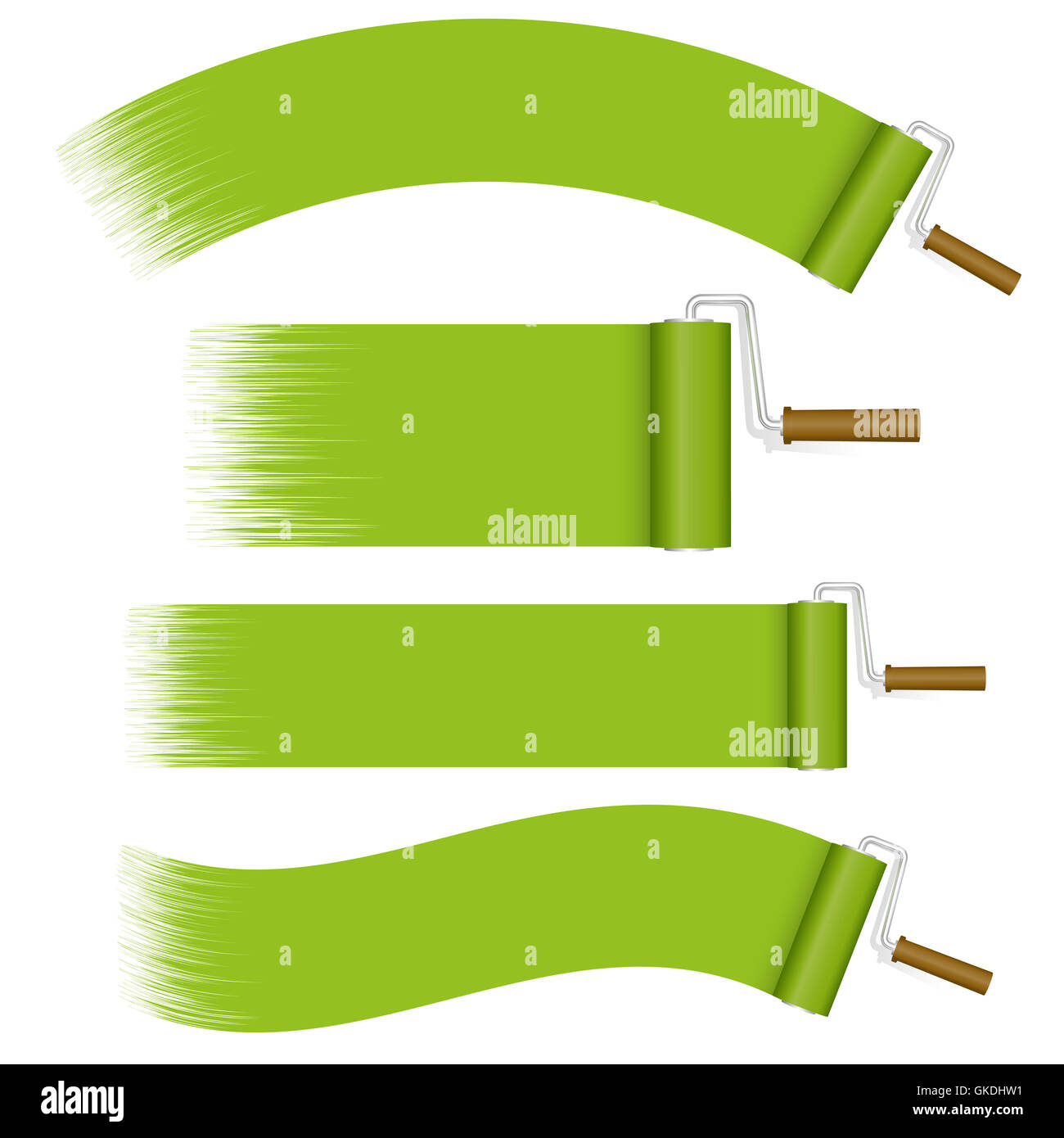 paint roller set - green Stock Photo - Alamy