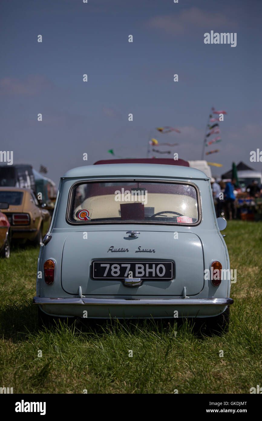 A classic car Mini on display at a vintage vehicle rally Stock Photo ...