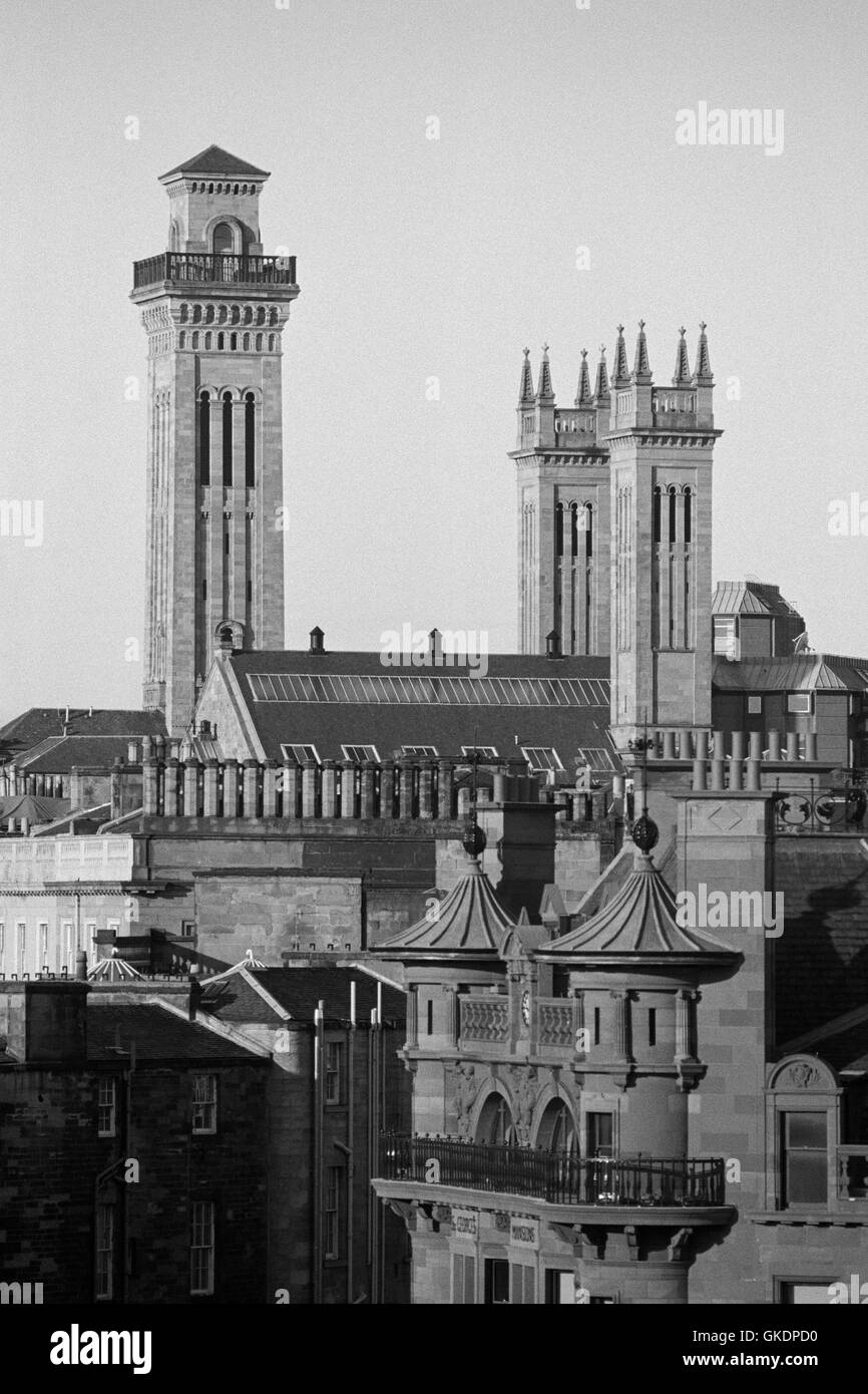 Looking towards Park District, Glasgow with St George's Mansions in the foreground Stock Photo