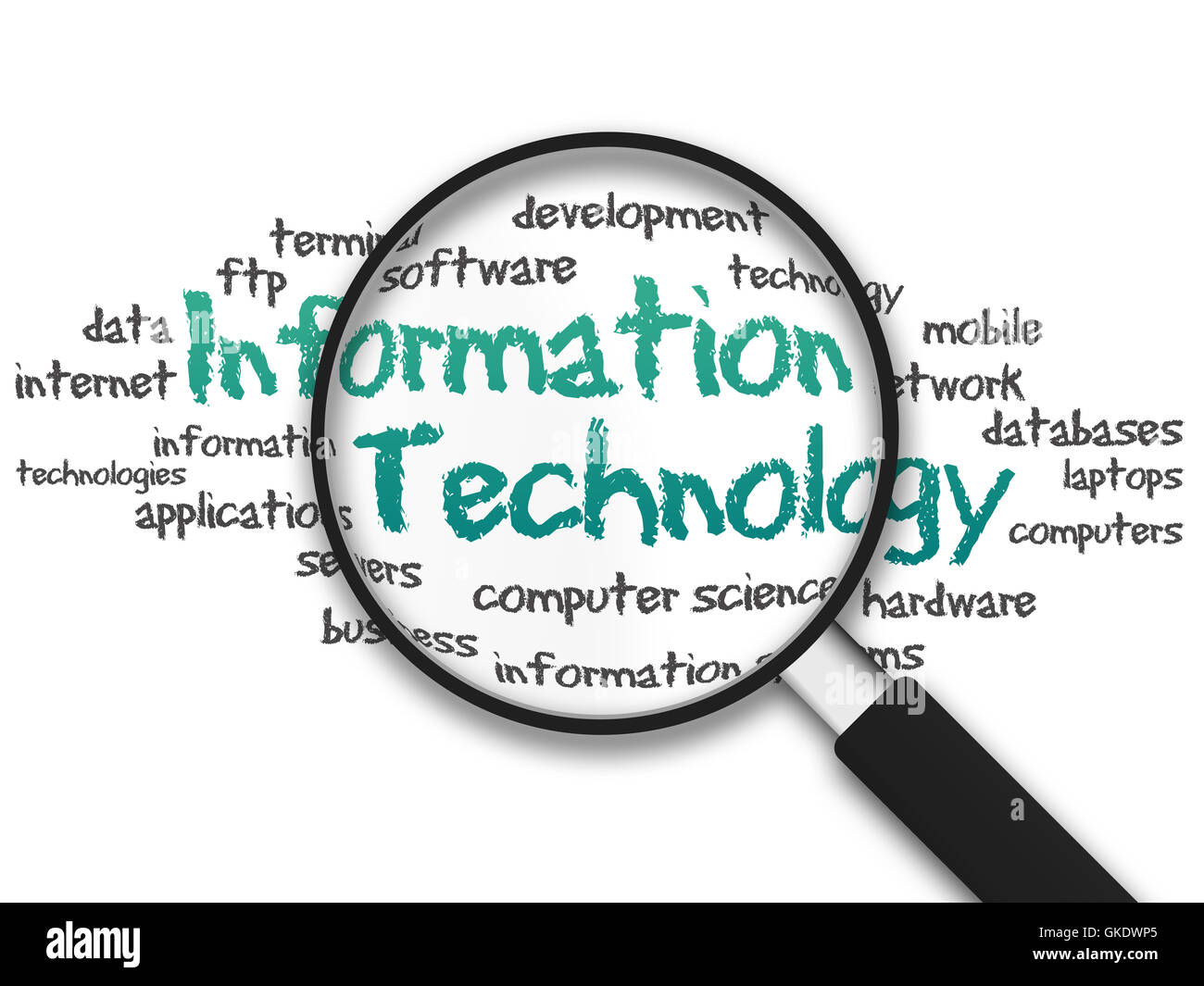Magnifying Glass - Information Technology Stock Photo