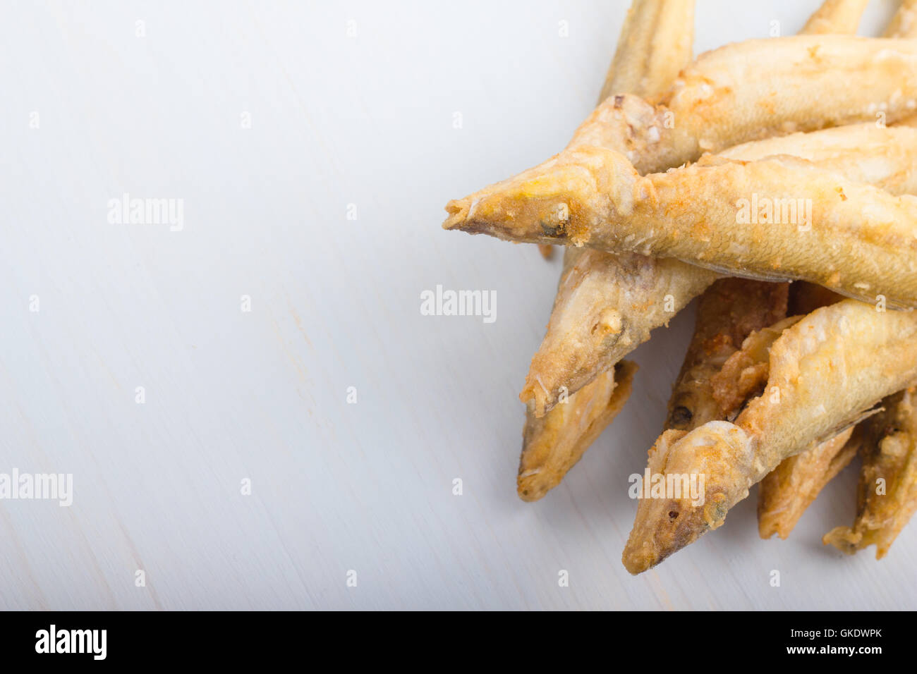 Deep fried fresh ladyfish isolated on white Stock Photo Alamy