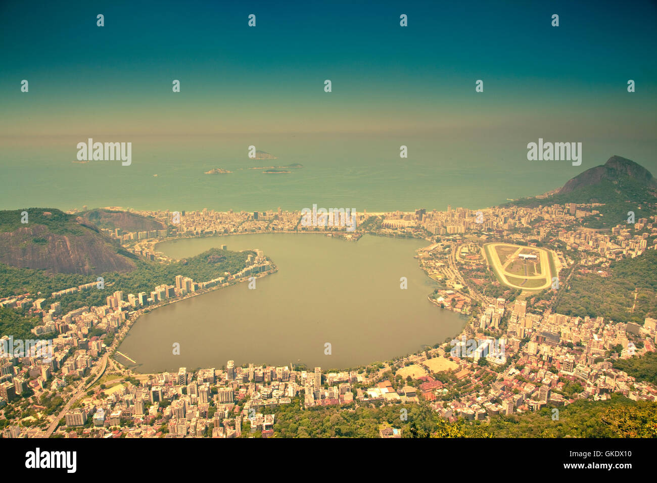 city views over Ipanema from Corcovado Rio De Janeiro Brazil Stock Photo
