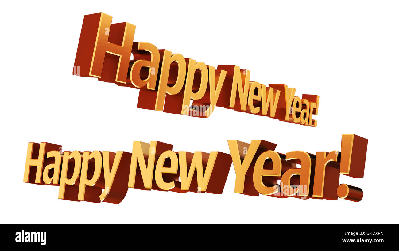 Happy New Year 3D text Stock Photo - Alamy