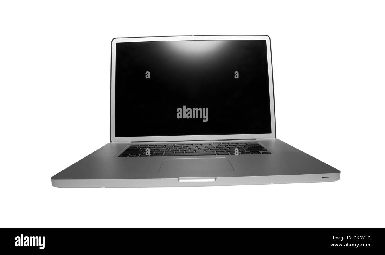Modern computer laptop isolated on white with clipping path Stock Photo
