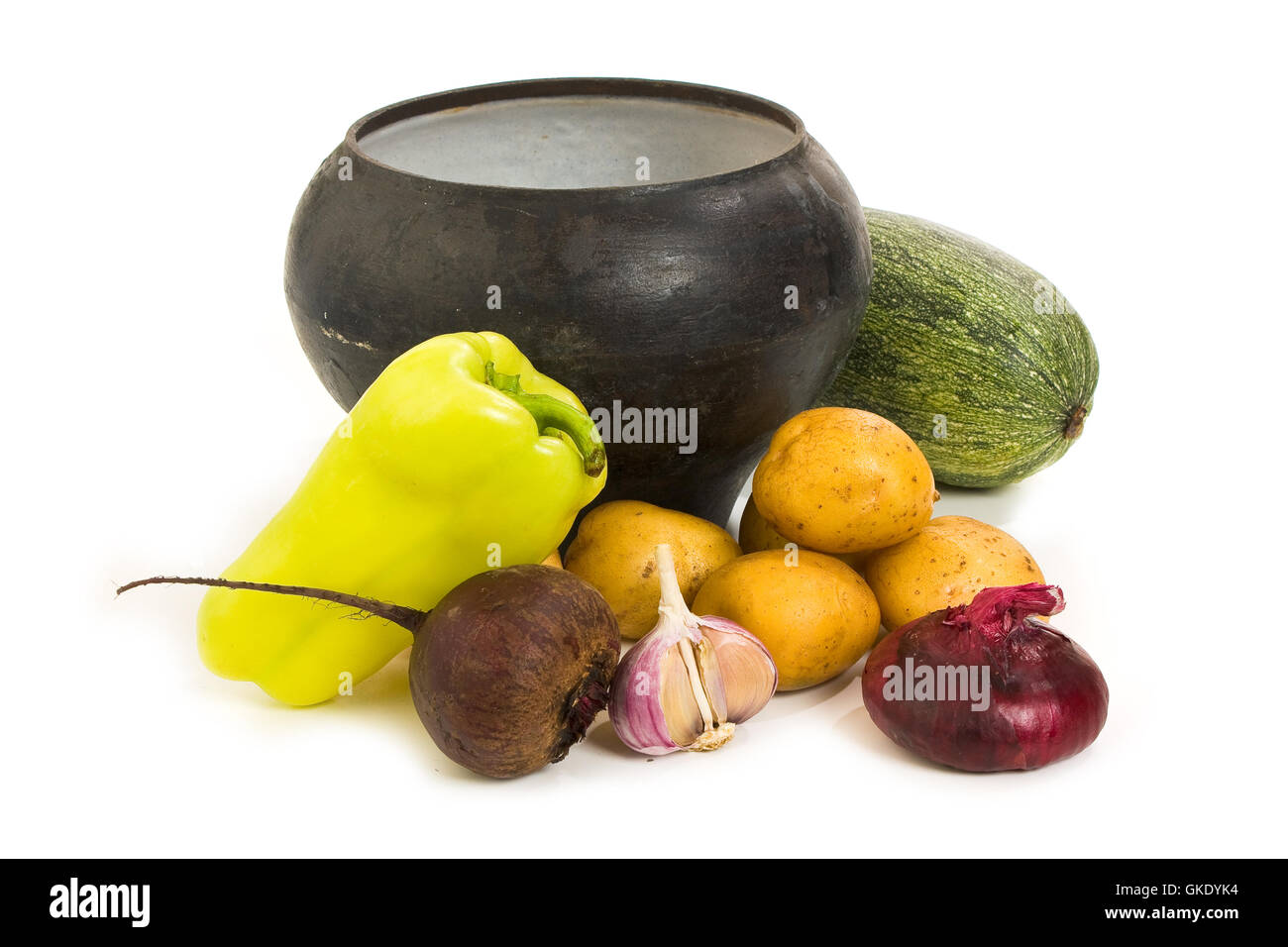 cast iron pot and vegetables Stock Photo Alamy