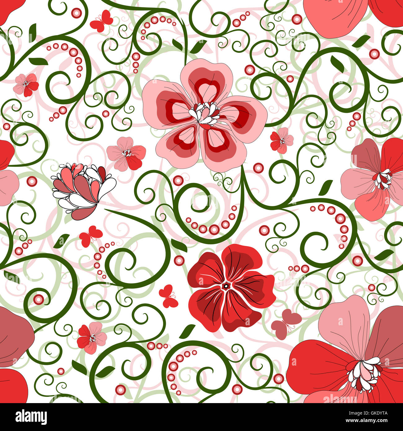 Seamless floral pattern white hi-res stock photography and images - Alamy