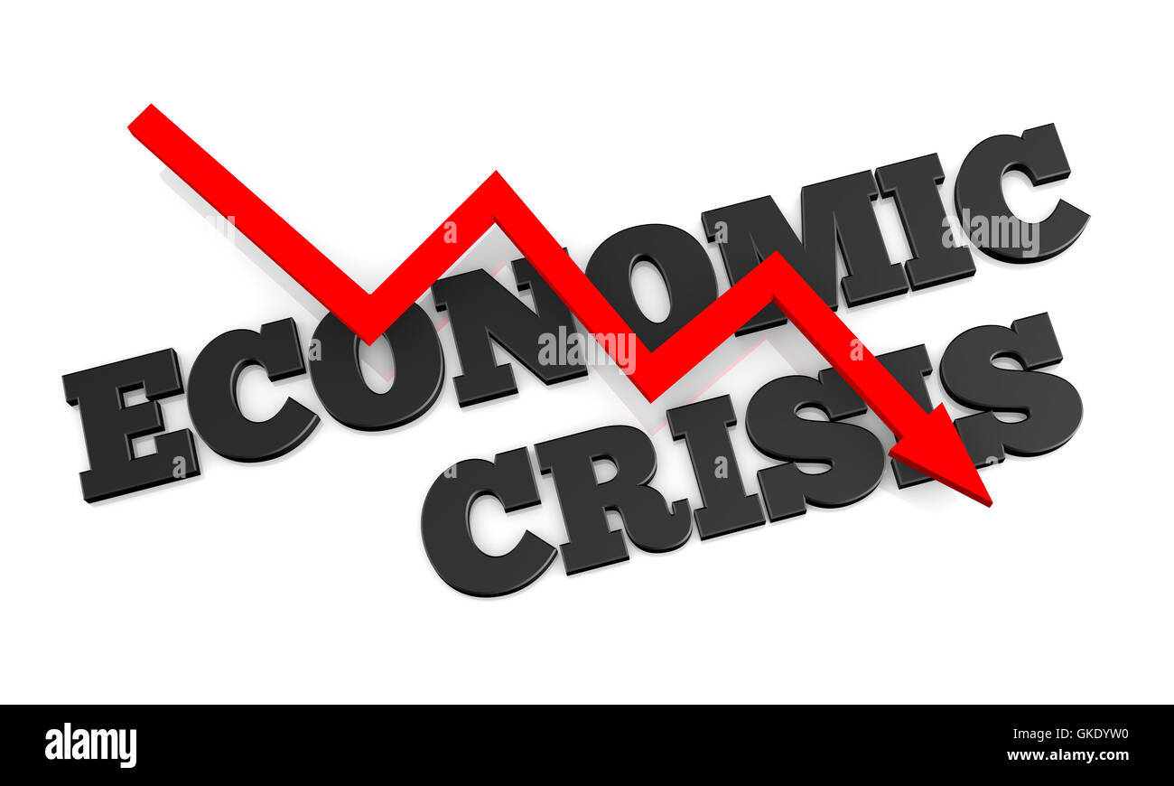 Economic crisis 3d red arrow hi-res stock photography and images - Alamy