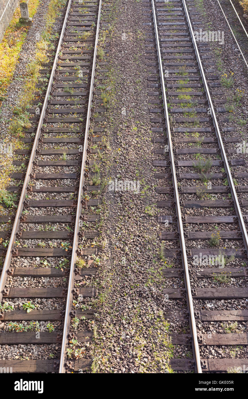 Dual Railway Tracks Stock Photo