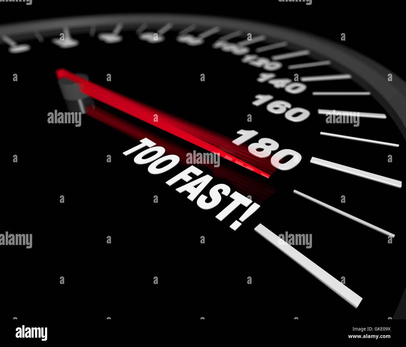 Speedometer Going Too Fast Stock Photo Alamy