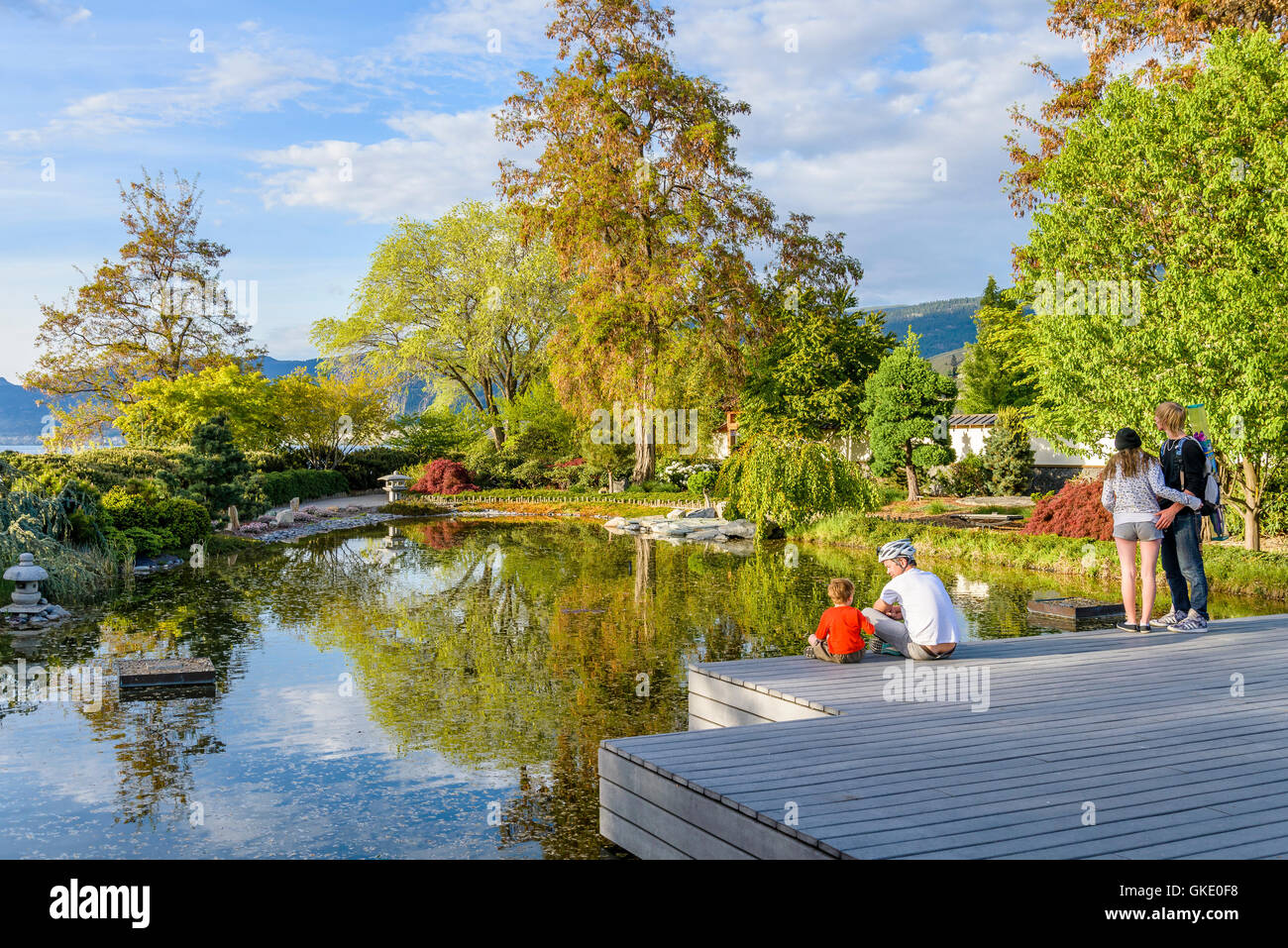 Penticton ikeda japanese garden british columbia canada hires stock