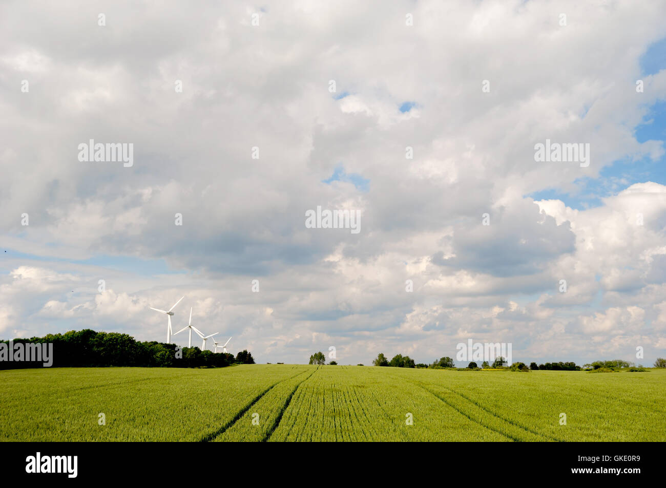 Landscape and wind turbines Stock Photo - Alamy