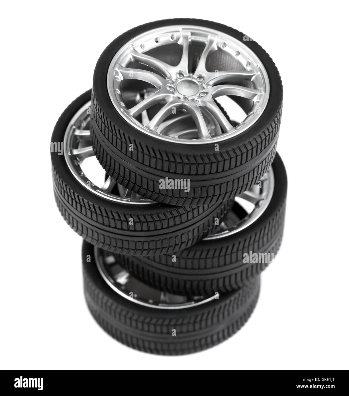 Car wheels on white background Stock Photo Alamy