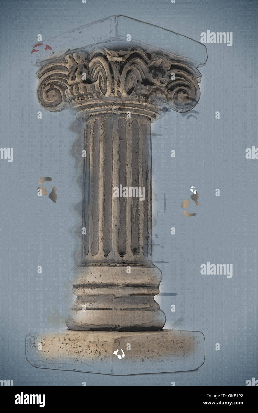Column on white background Stock Photo - Alamy