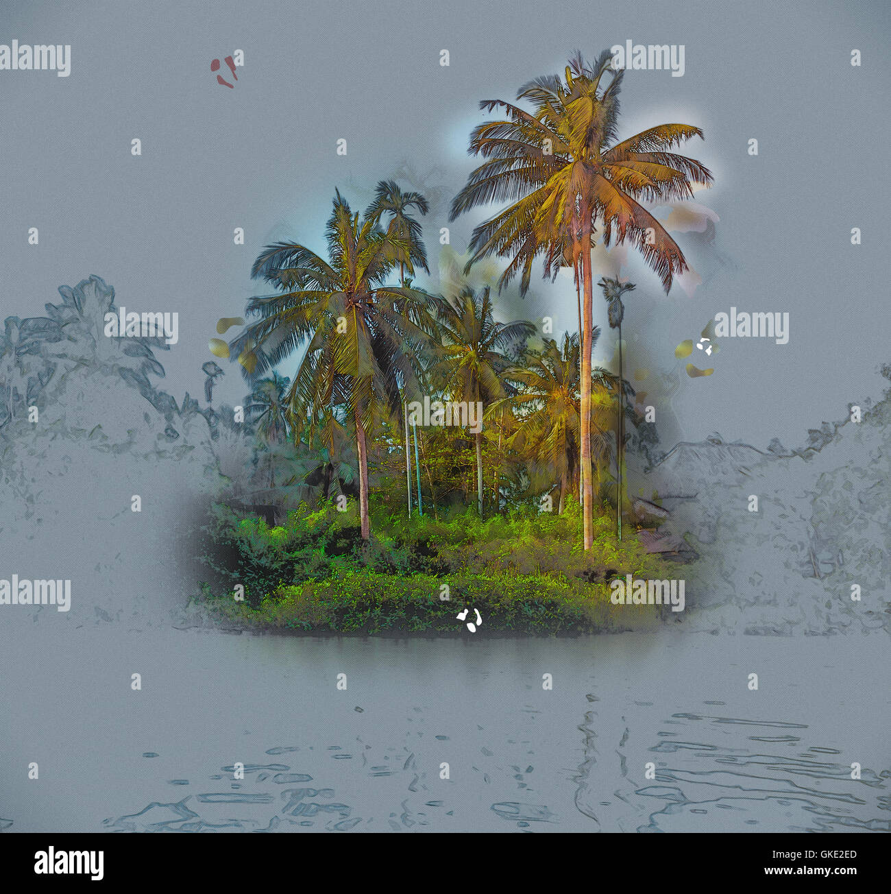 Palm trees on sea shore at beautiful sunny day Stock Photo - Alamy