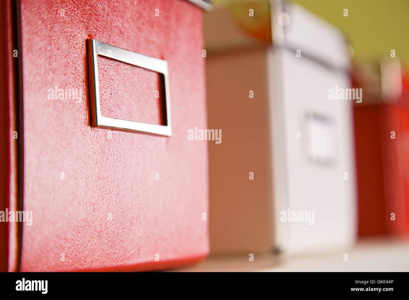 corporate archive boxes on shelf Stock Photo Alamy