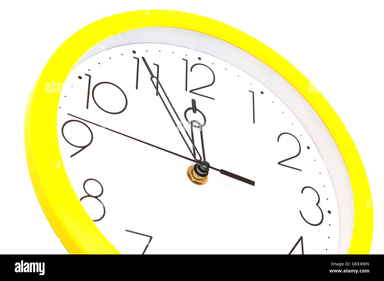 yellow wall clock Stock Photo Alamy