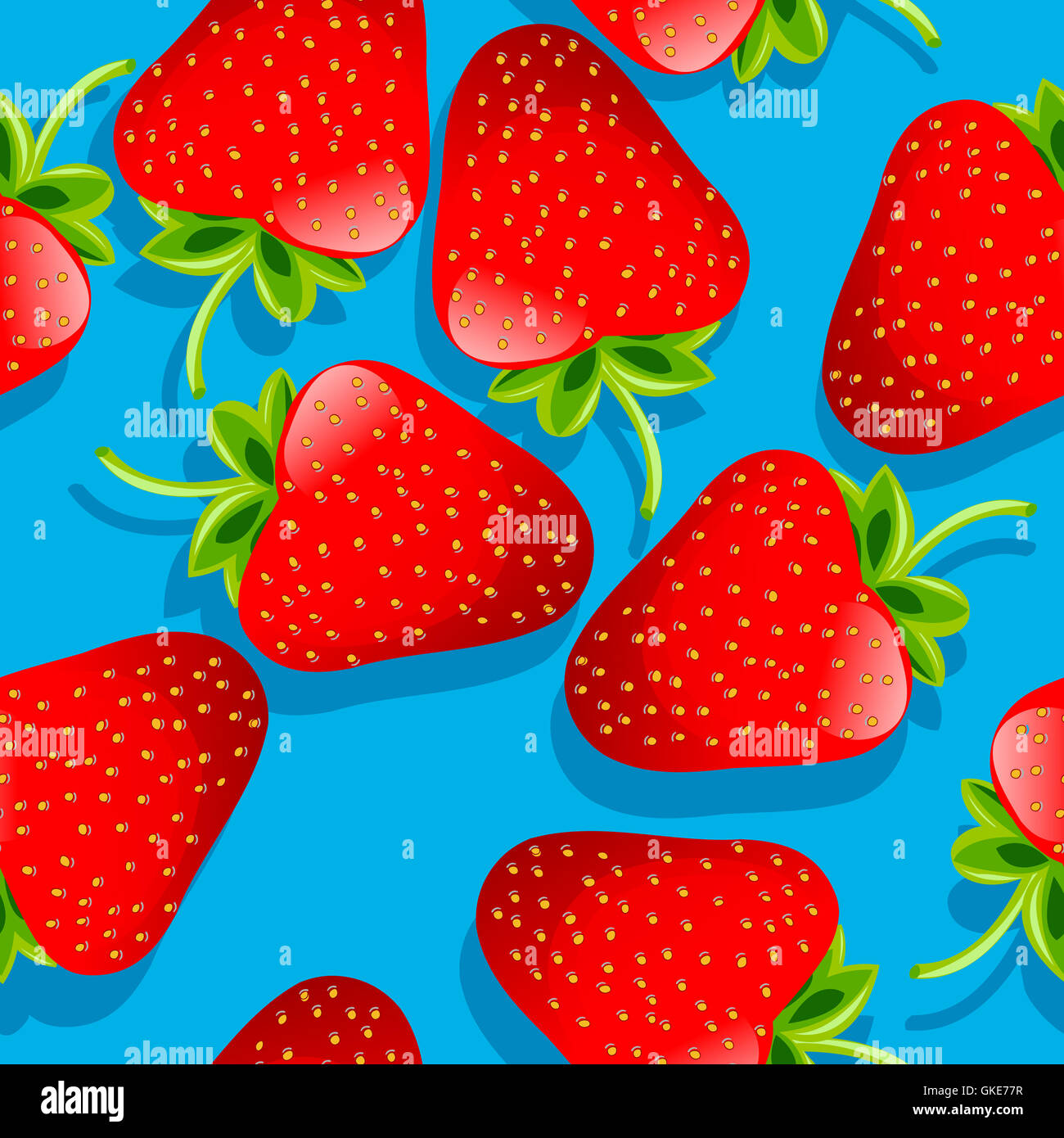 Strawberries pattern Stock Photo